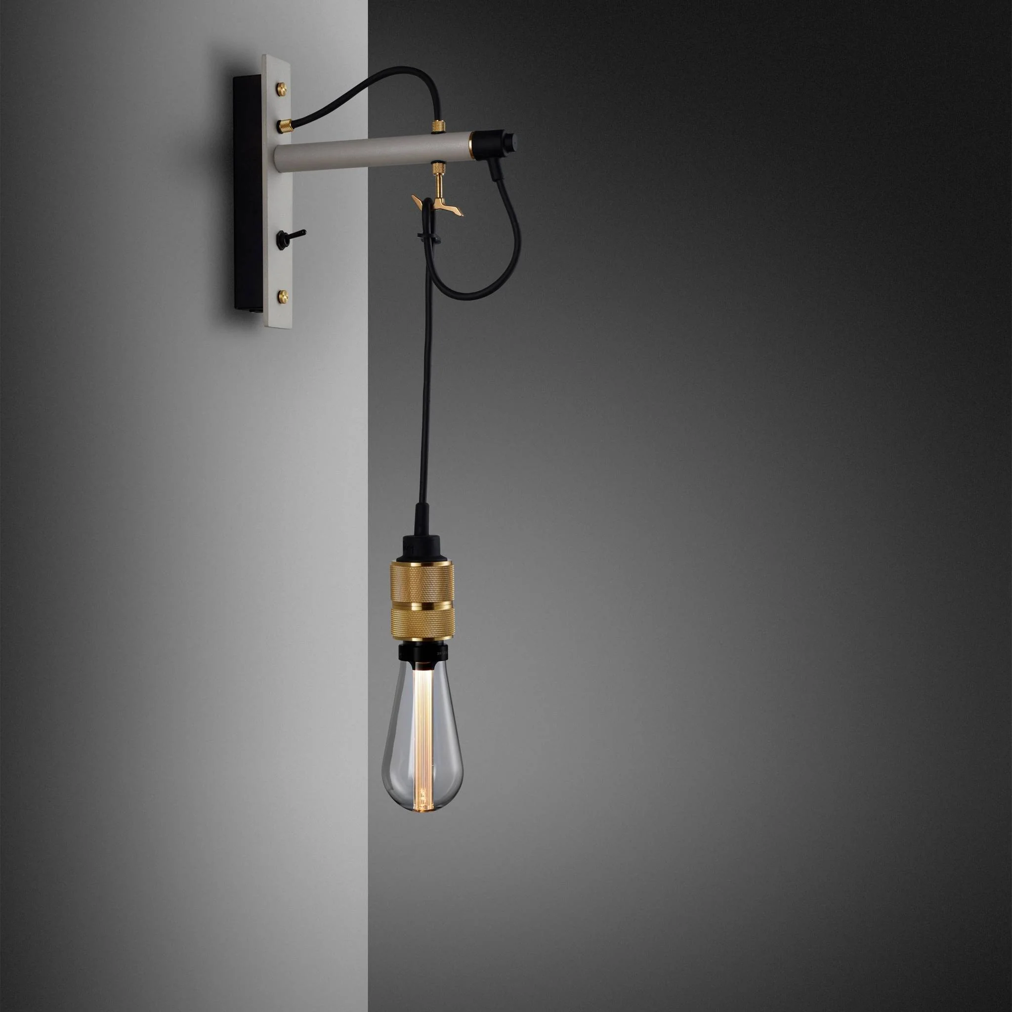 HOOKED Nude Cross Wall Light with Stone Base