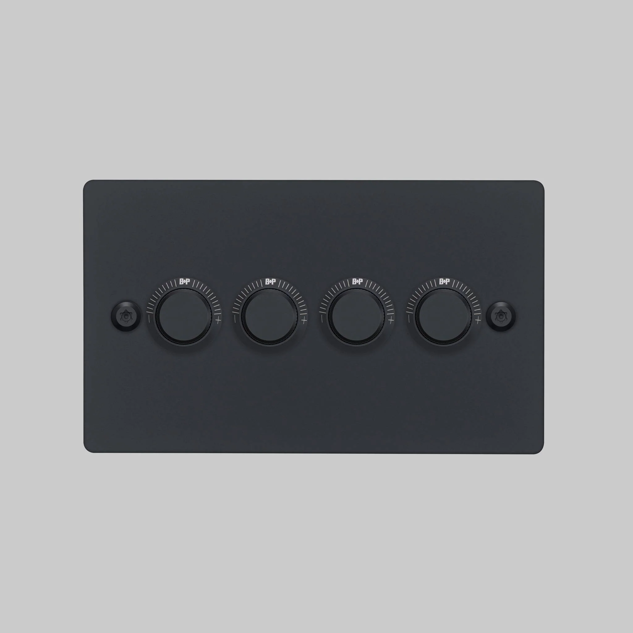4G DIMMER / 120W / LINEAR Zwarte lineaire dimmerschakelaar in massief metaal
