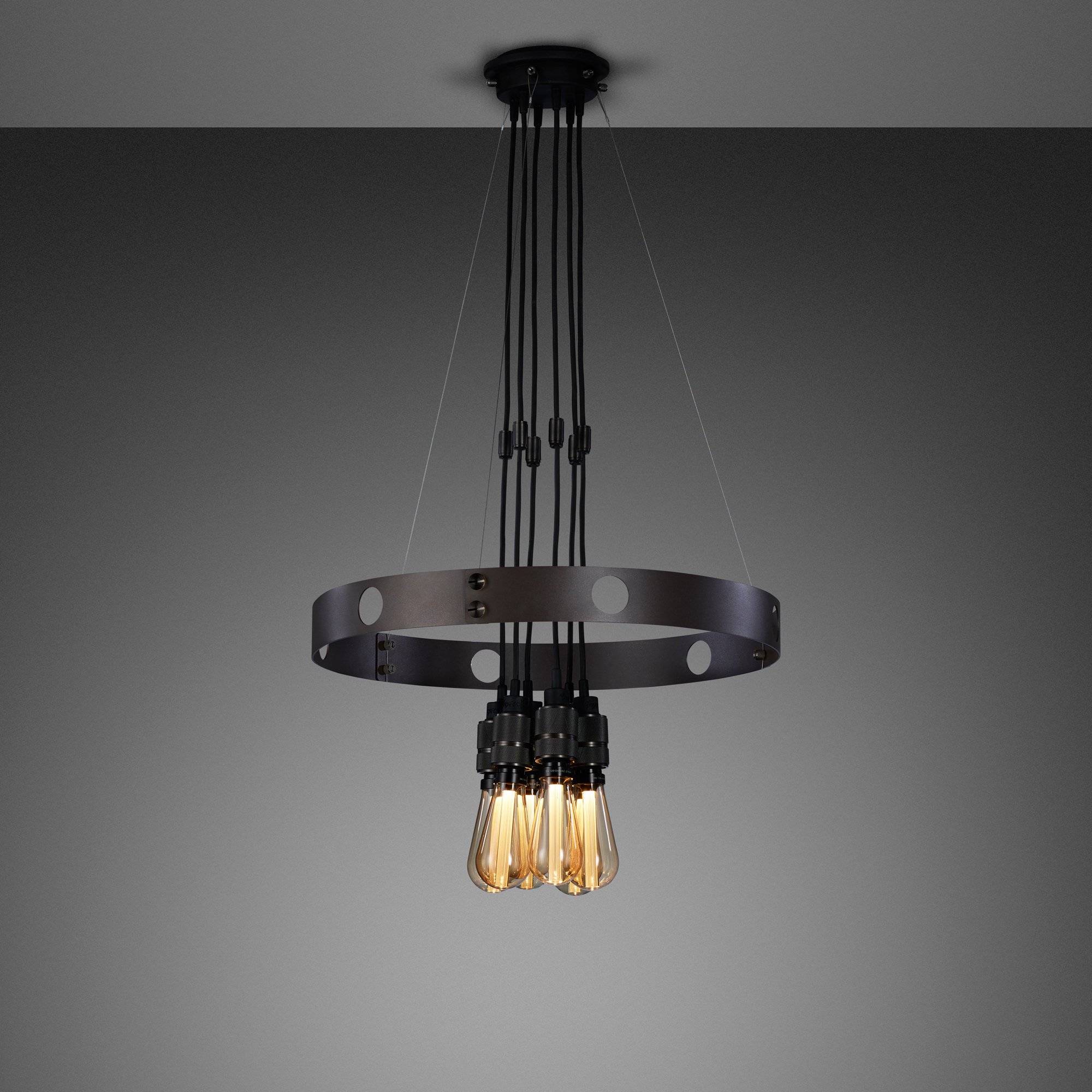 Hero Light Cross GRAPHITE Chandelier with Six Pendants