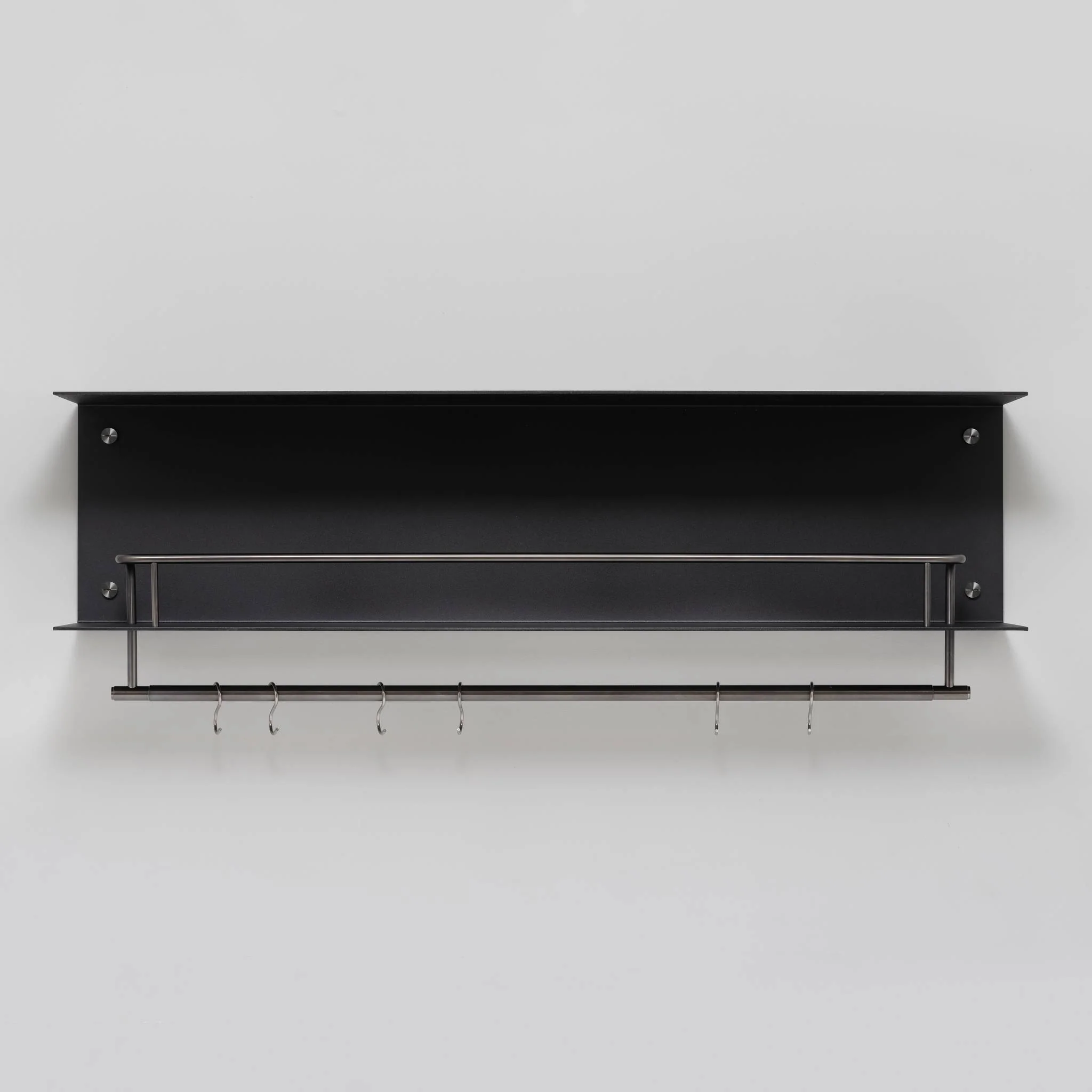 KITCHEN Kitchen Shelf with HANGER Guard Rail and WITHOUT Pan Rail in Black