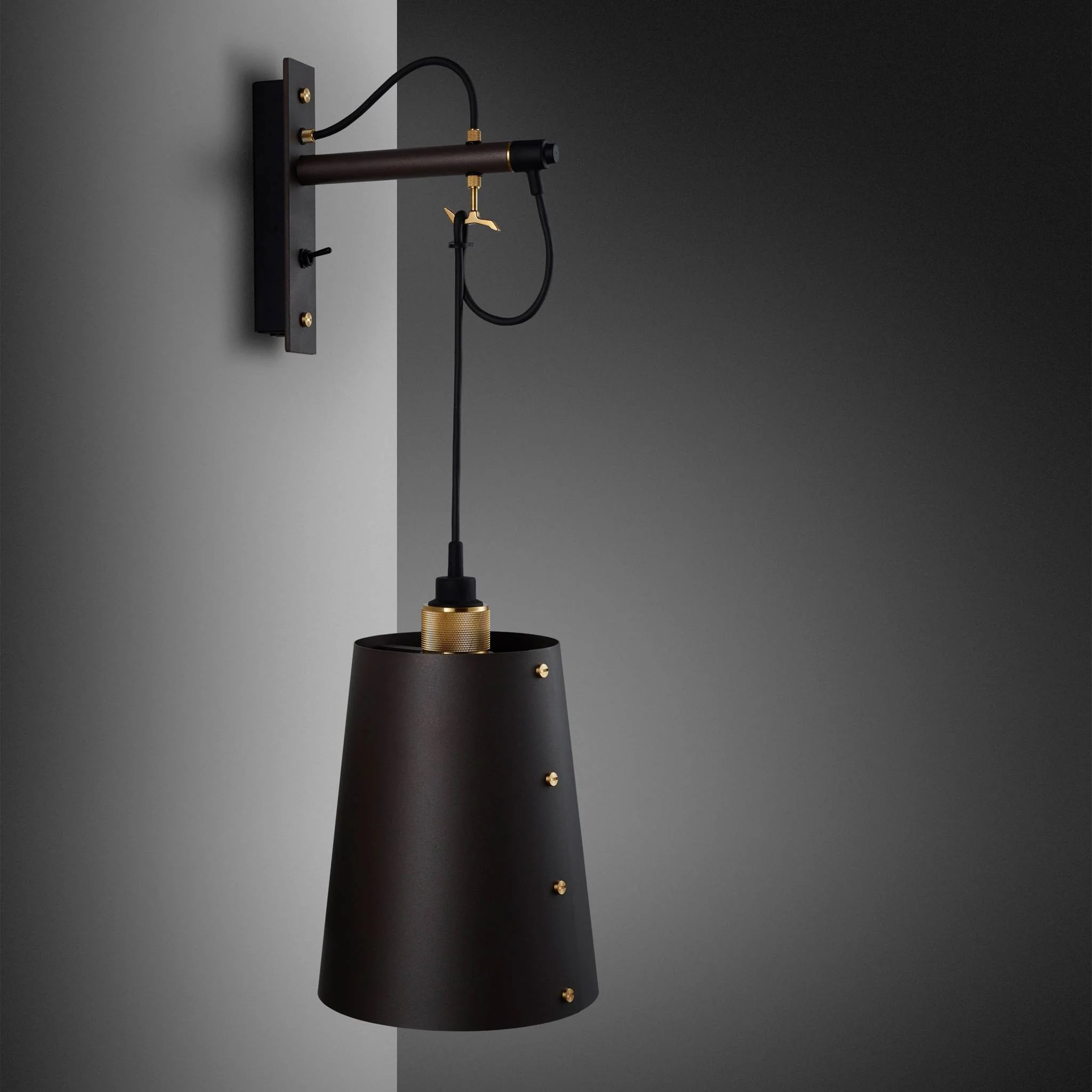 HOOKED Wall Cross Large GRAPHITE Solid Metal Wall Light