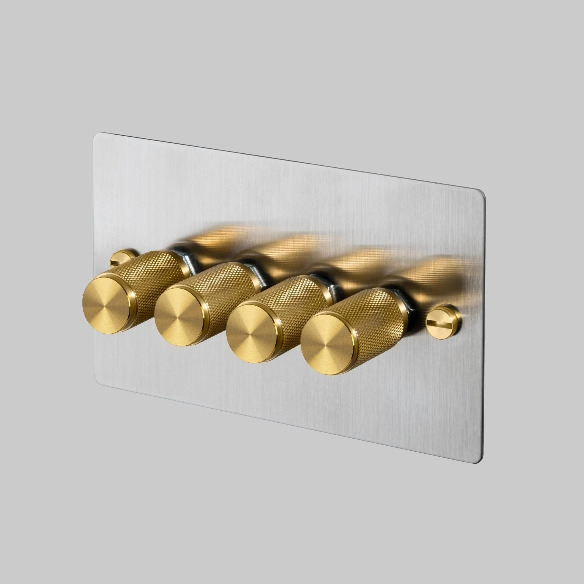 4G DIMMER / 120W / KRUIS dimmerschakelaar in staal